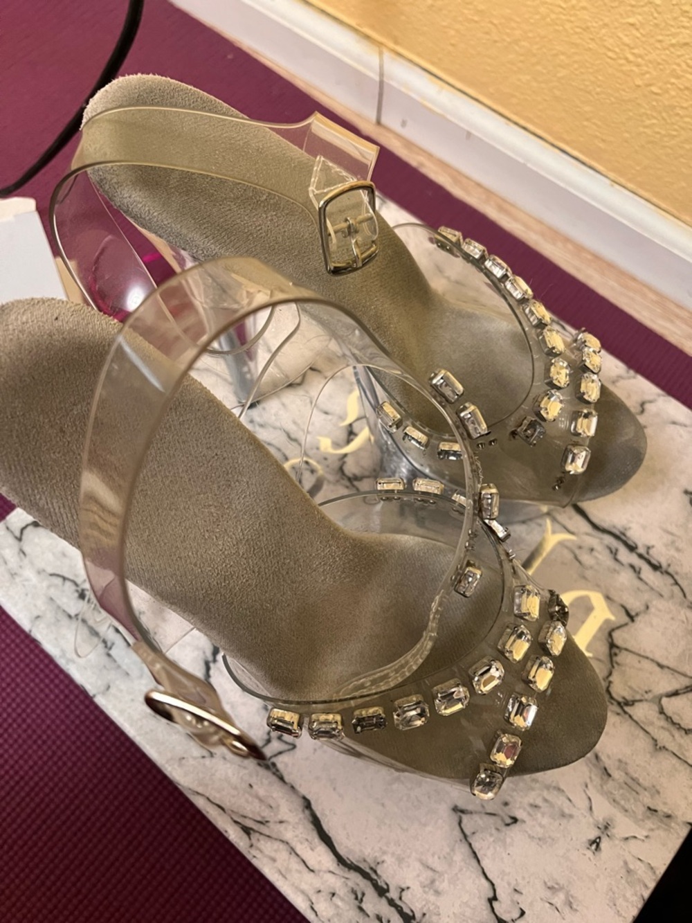 Pleasers bling Gem-Embellished Platform Heels - used - Picture 5 of 5